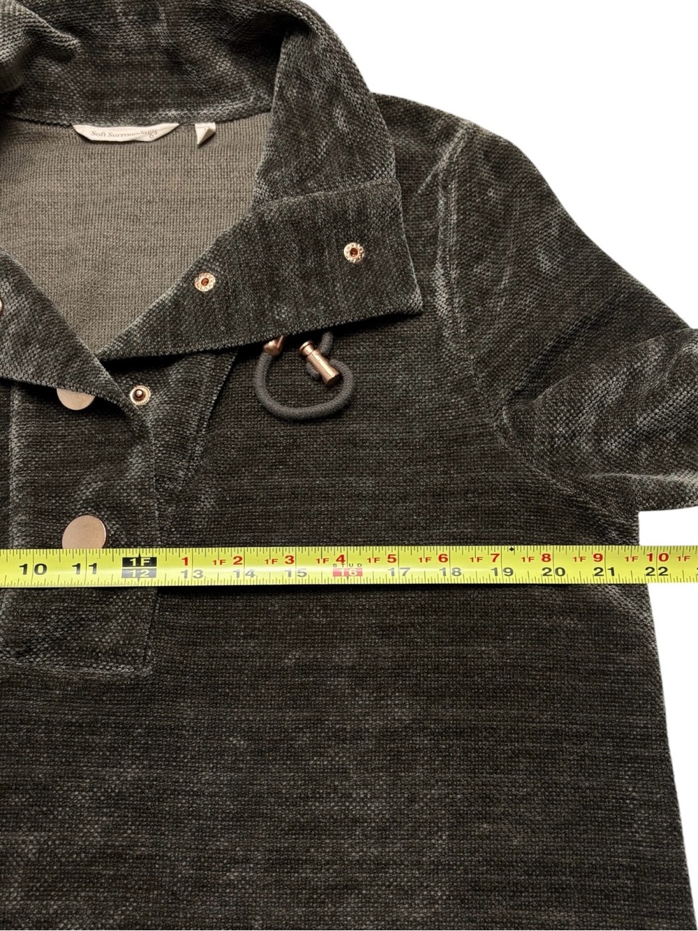 Soft Surroundings St. Germain Brown Velour Pullover Tunic Size L - Picture 5 of 8